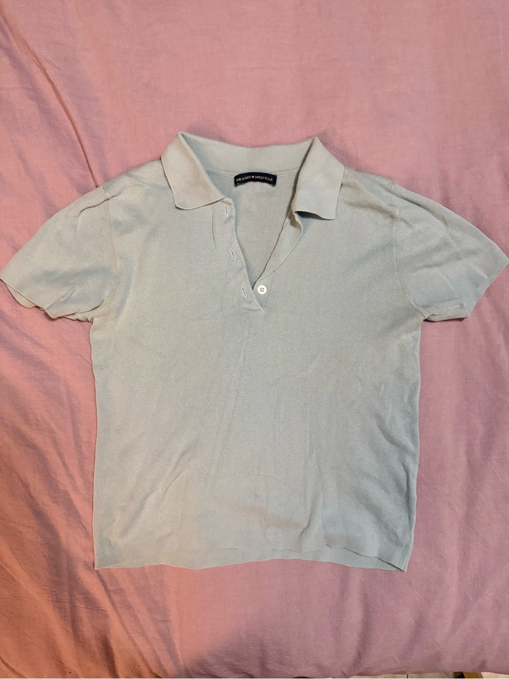 Light Blue Polo Shirt with Collar